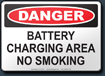 Danger Battery Charging Area No Smoking Sign