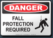 Danger Fall Protection Required Sign