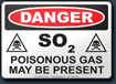 Danger So2 Poisonous Gas May Be Present Sign